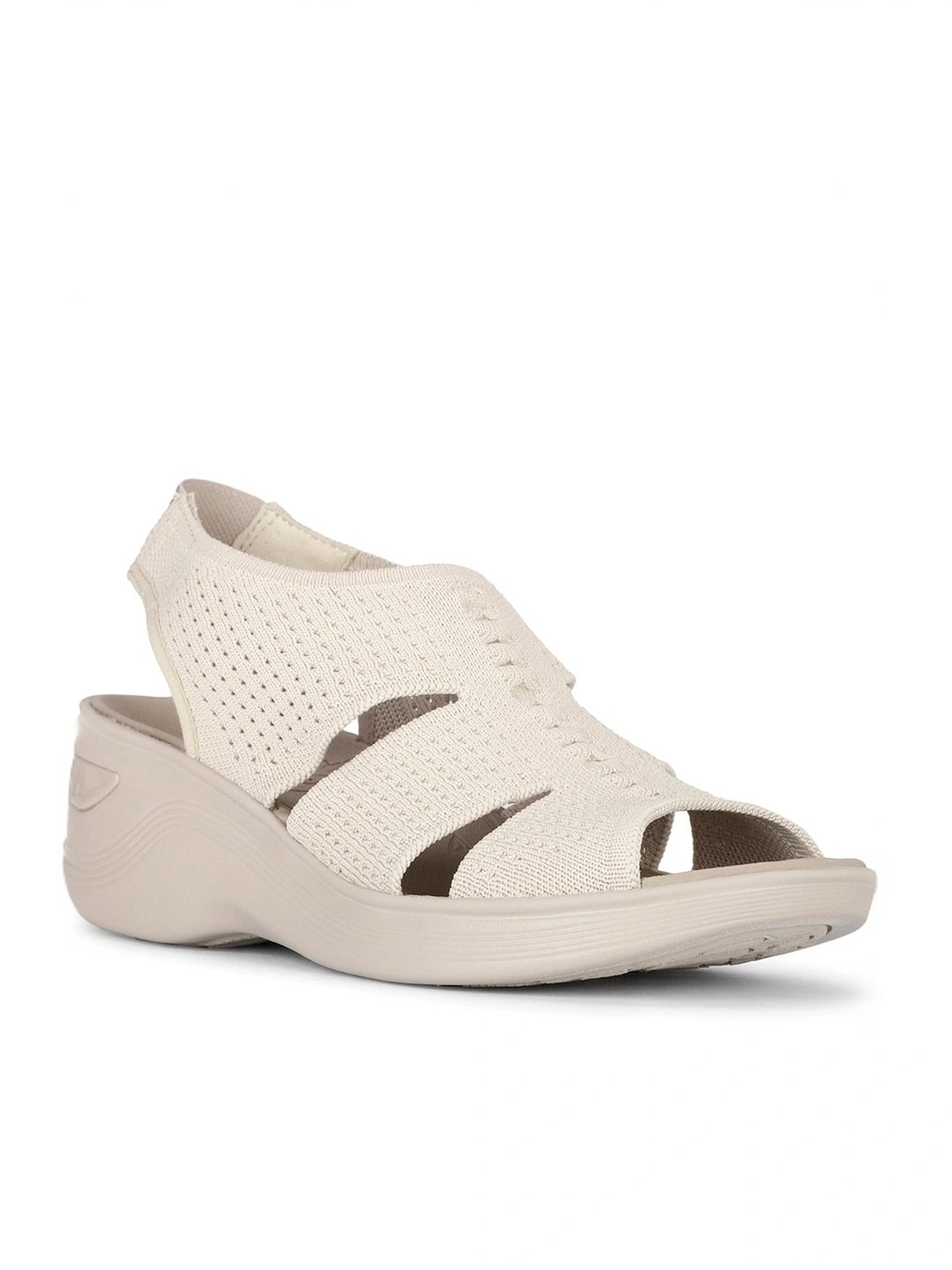 Bzees by Naturalizer Women's DOUBLE UP Beige Sling Back Wedges