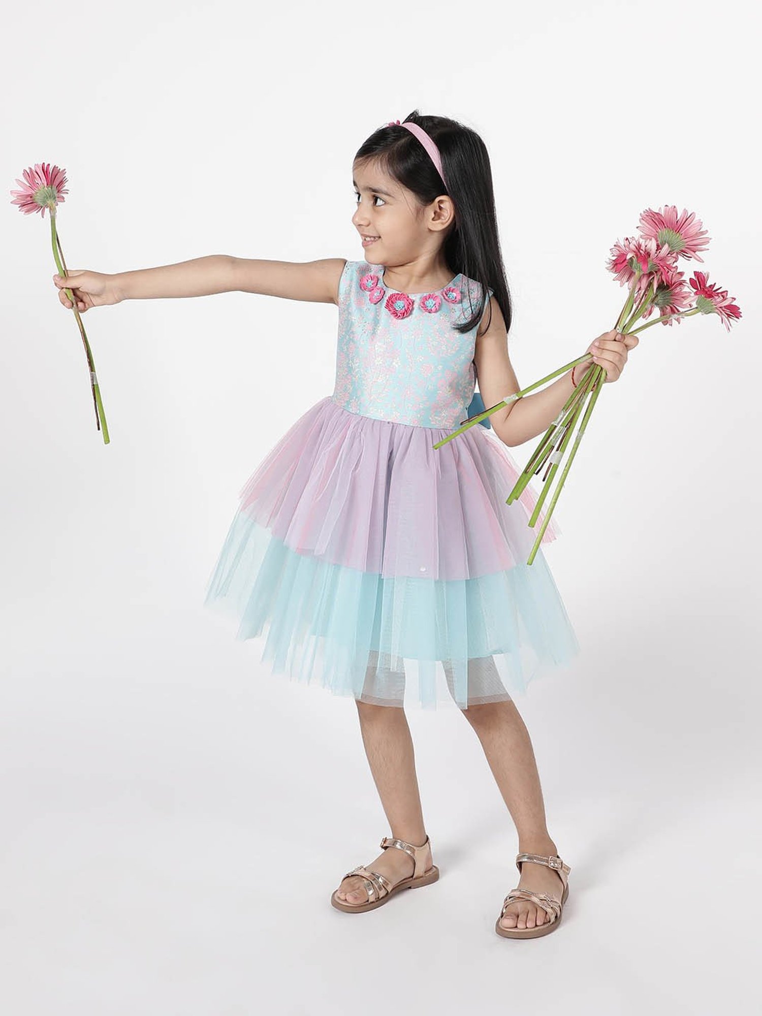 A Little Fable Blue Embellished Dress