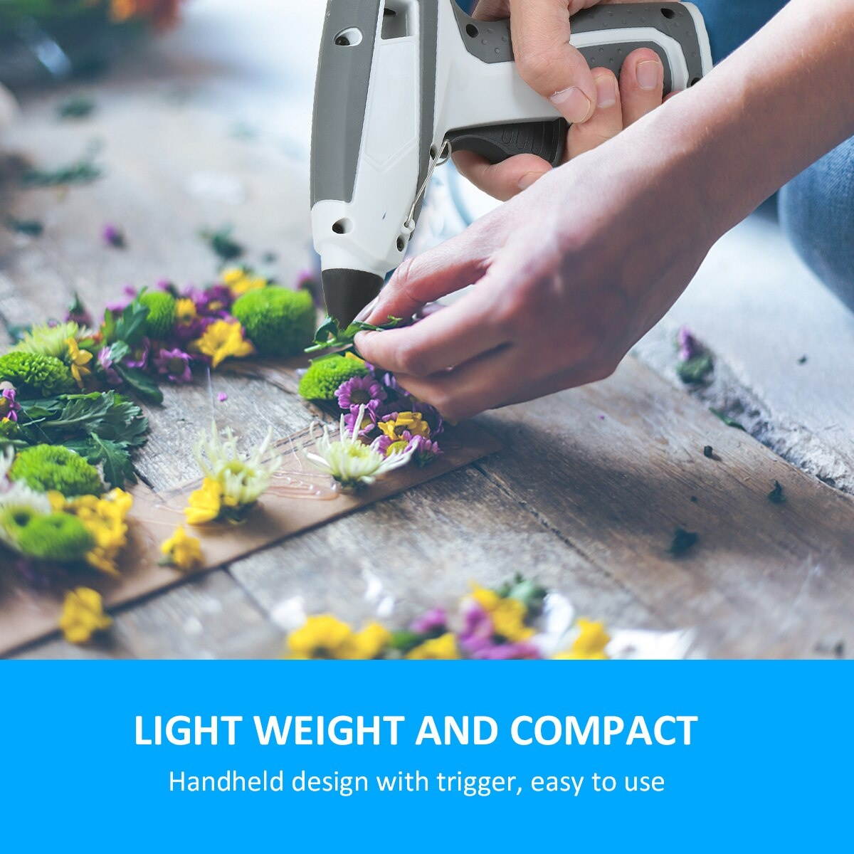 Cordless Hot Melt Glue Gun Portable Lightweight Compact Electric Glue Gun Heating Tool for DIY Arts Craft Repair