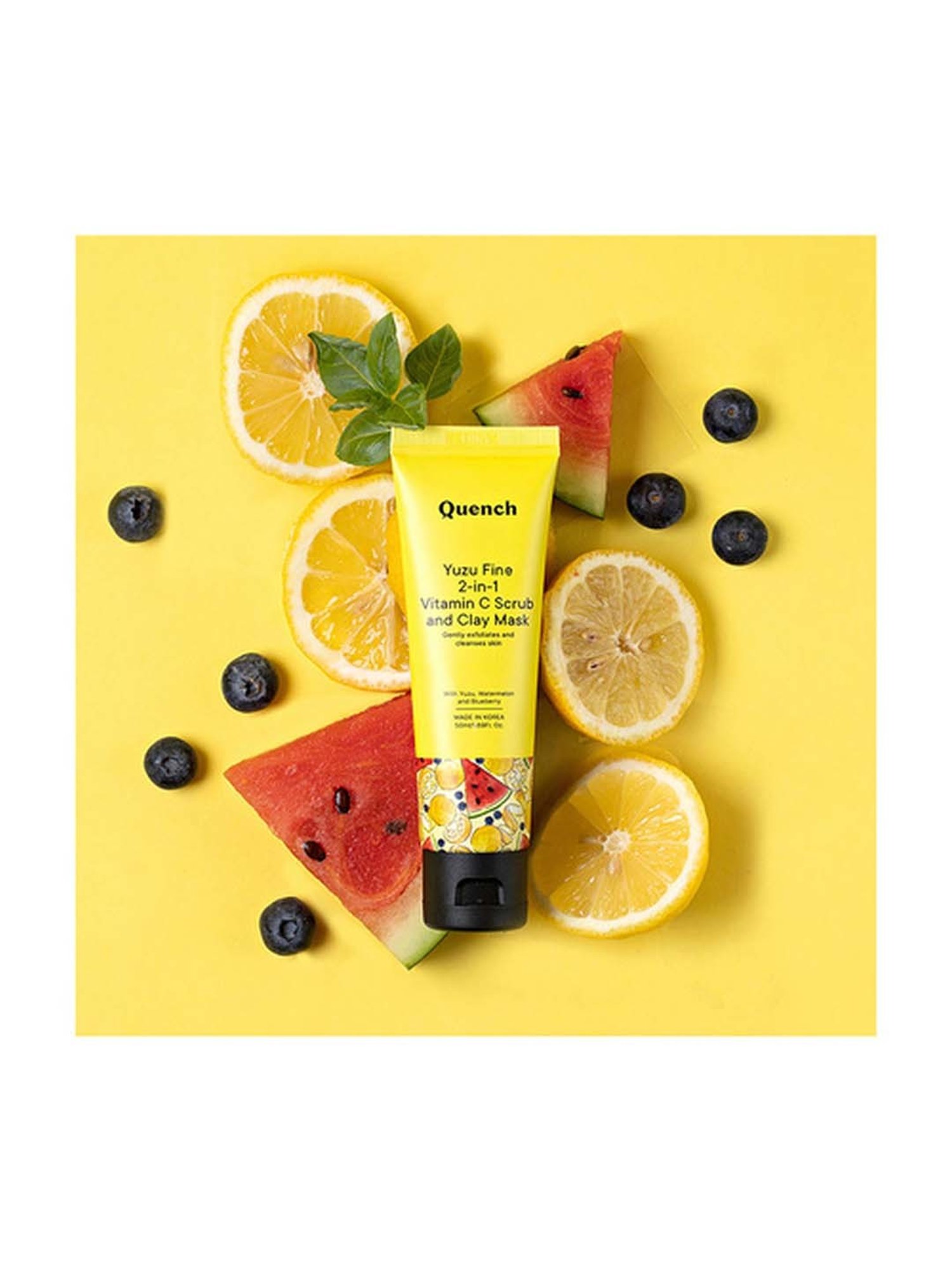 Quench Botanics Yuzu Fine 2-in-1 Vitamin C Scrub and Clay Mask - 50 ml