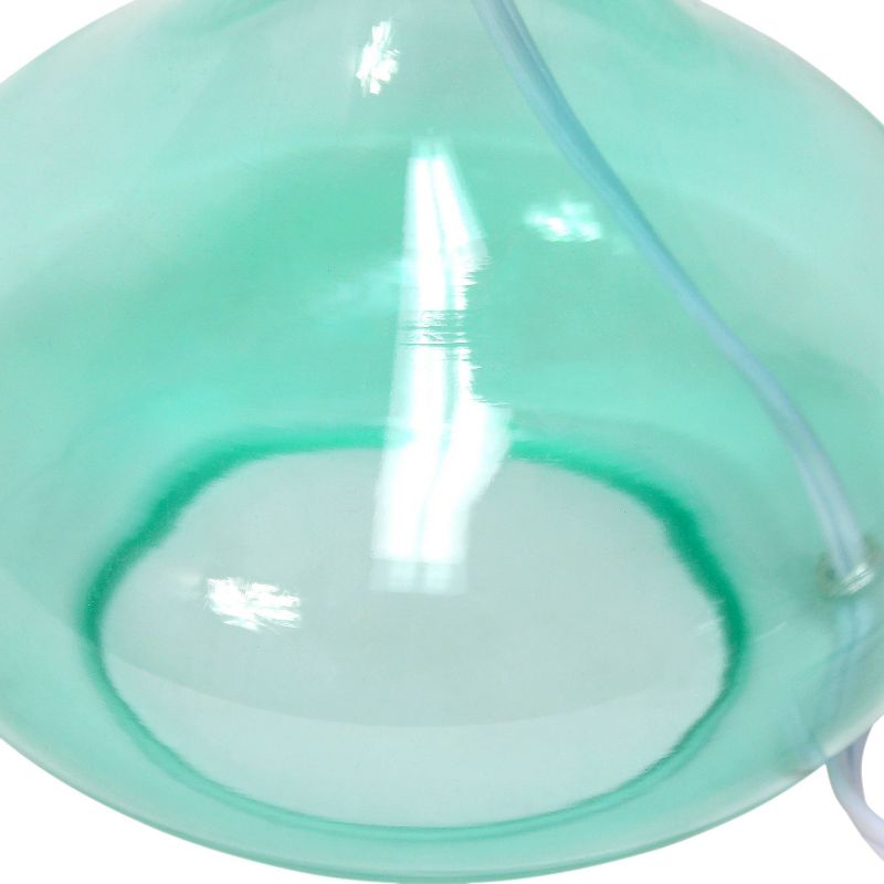 Glass Raindrop Table Lamp with Fabric Shade Aqua - Simple Designs