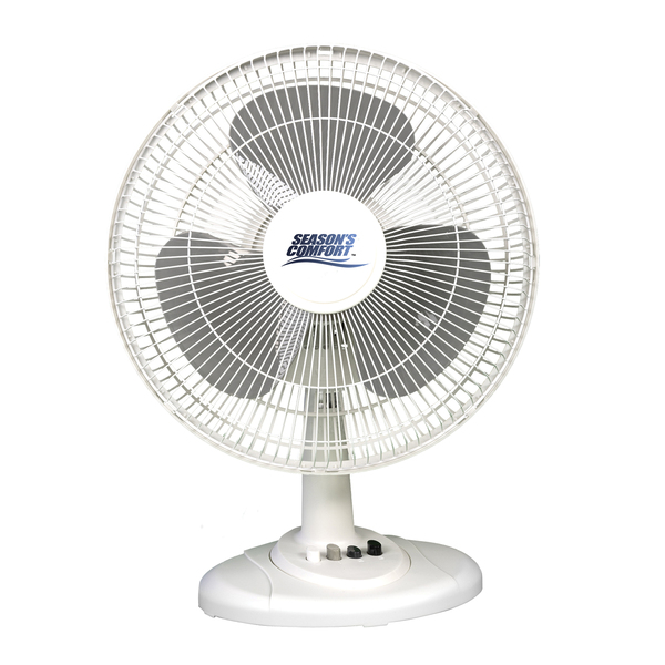 12-In. Oscillating Table Fan, FTT12, White