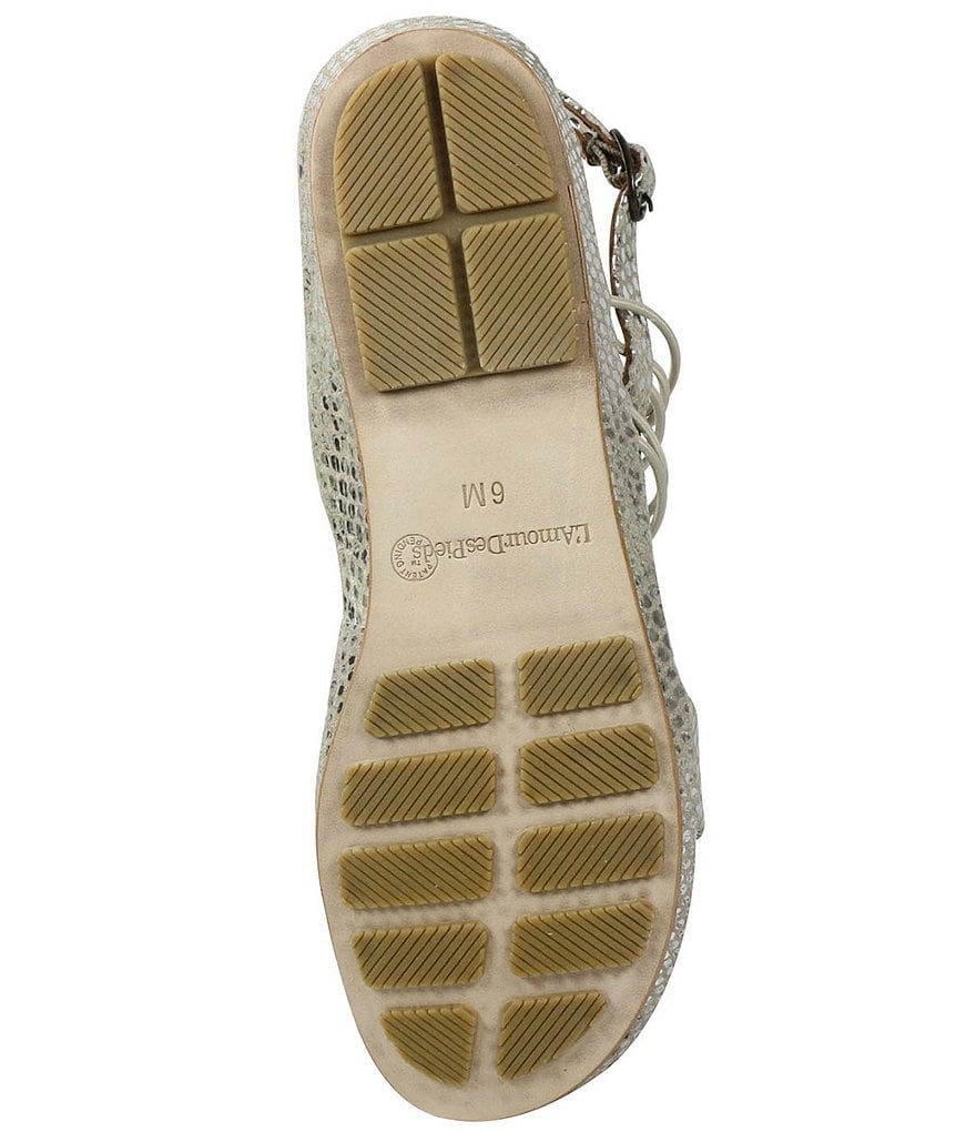 L'Amour Des Pieds Demming Metallic Snake Print Sandals
