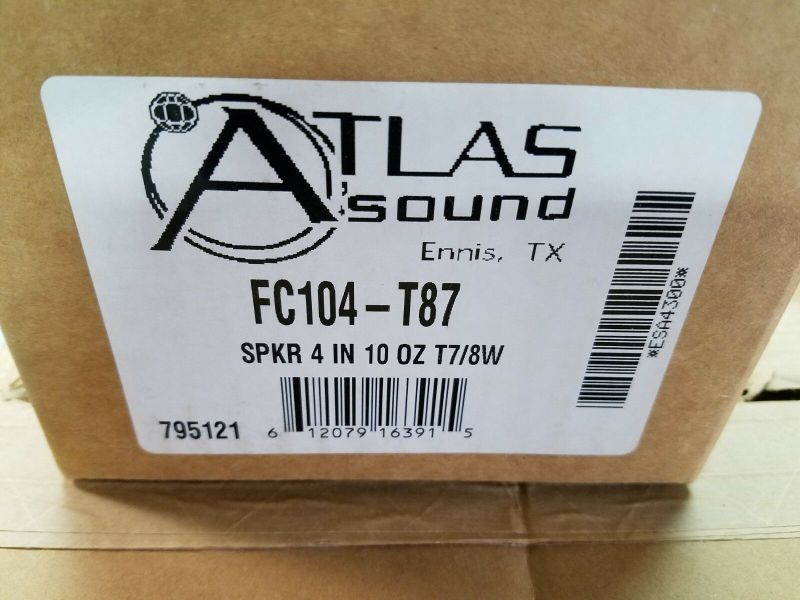 Atlas Sound FC104-T87 4" SPEAKER WITH TRANSFORMER !