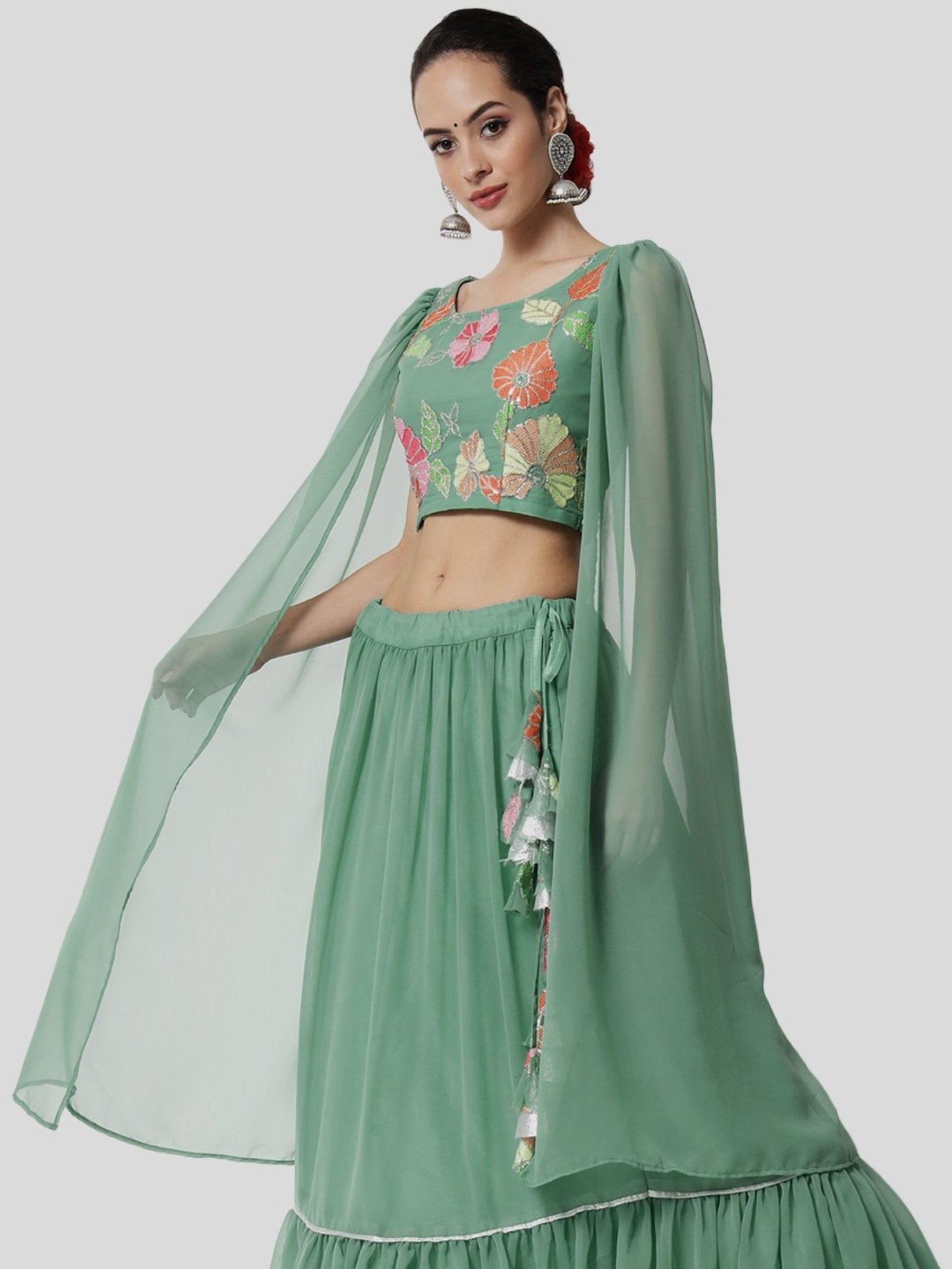 studiorasa Sea Green Embroidered Choli