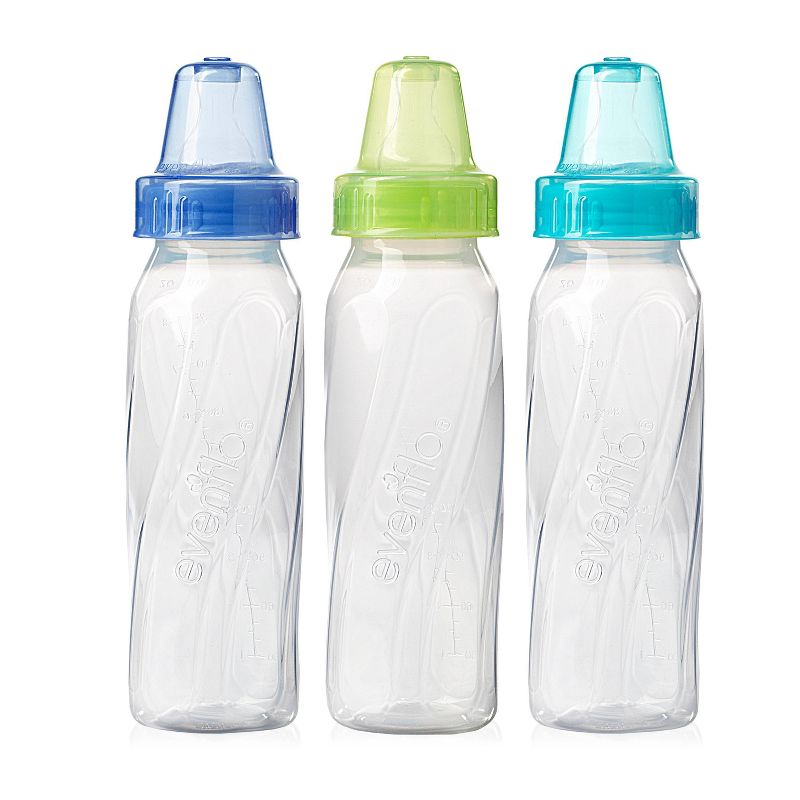 Evenflo Classic Clear Bpa-Free Plastic Baby Bottle - 8oz 3pk