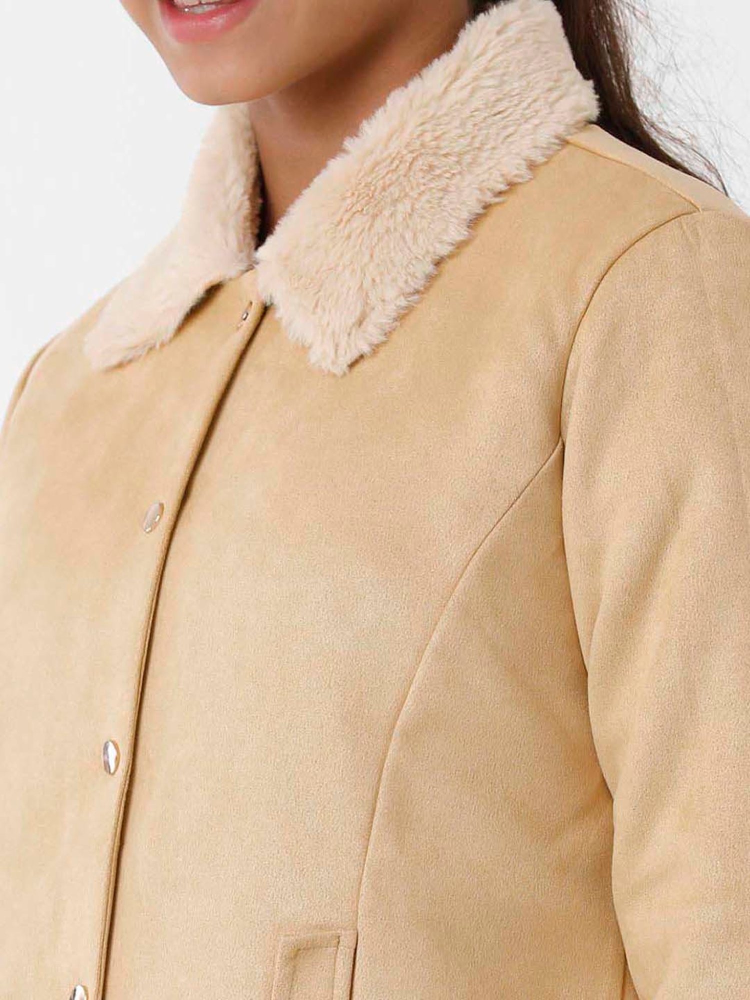 Kate & Oscar Kids Beige Regular Fit Full Sleeves Jacket