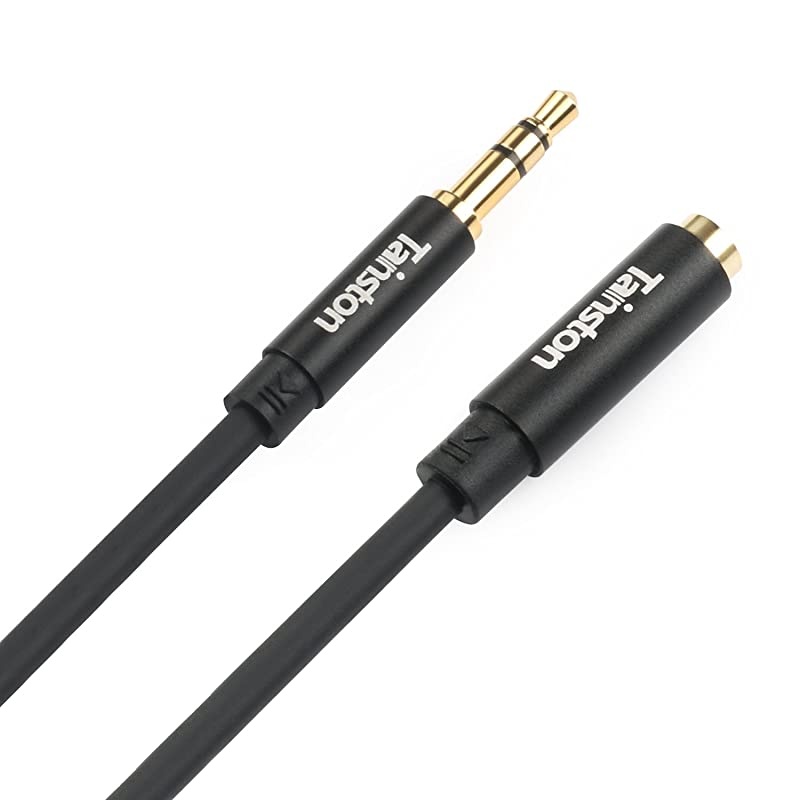 AUX Stereo Audio Extension Cable15 Feet 35mm Exthesion Cable Male to Female Gold Plated for Car StereosSmartphonesTabletsMP3 and MoreBlack
