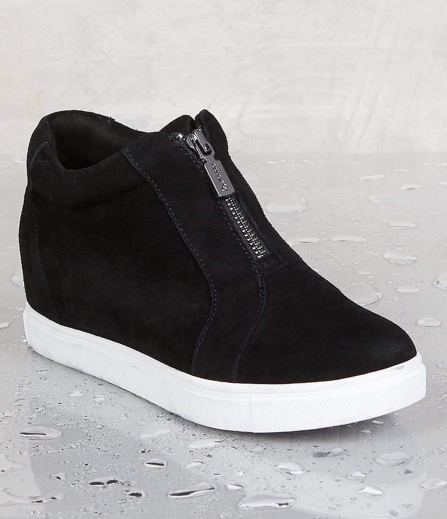 Donald Pliner Pelham Neoprene Mixed Leather Slip-On Wedge Sneakers