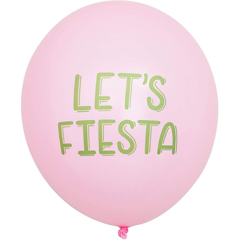 50-Pack Let's Fiesta! Cactus Latex Balloons 12" for Mexican Fiesta, Cinco de Mayo, Summer Hawaii Theme Party Decorations, Ribbon Included