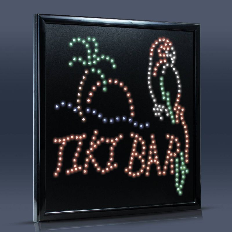Tiki Bar LED Sign Black - Crystal Art Gallery