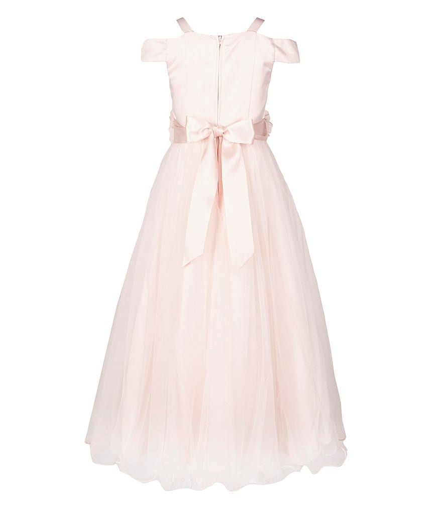 Us Angels Big Girls 6-14 Cap-Sleeve Lace Beaded Mesh Communion Dress