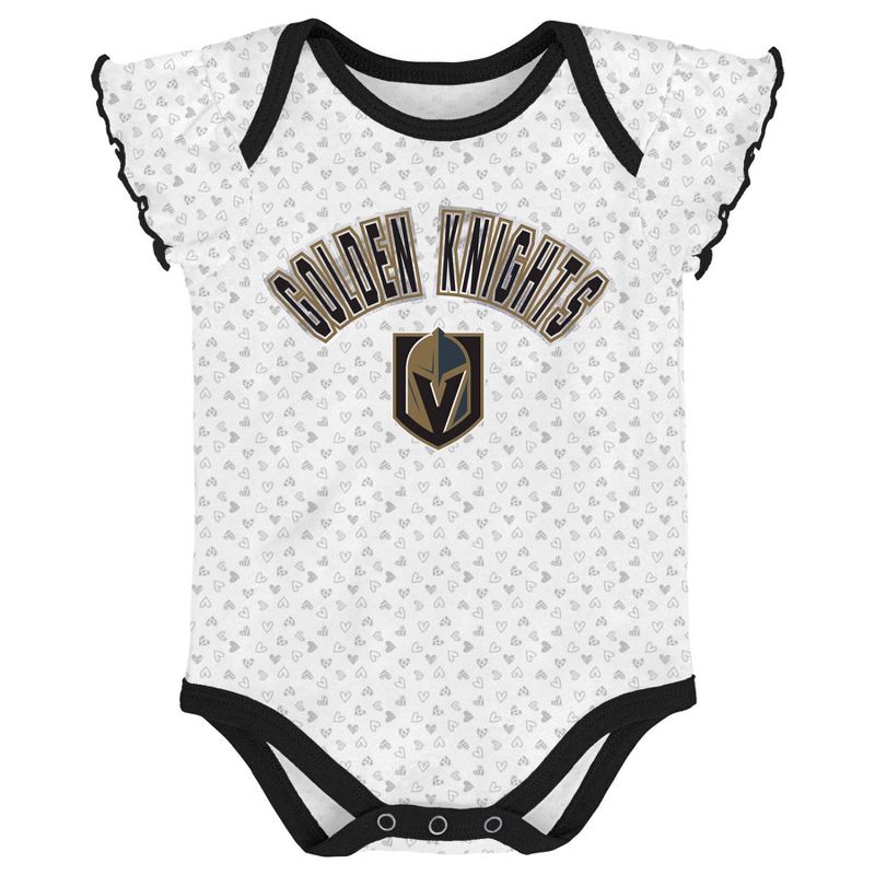 NHL Vegas Golden Knights Girls' Winning Goal Bodysuit Set 3pk - 12M