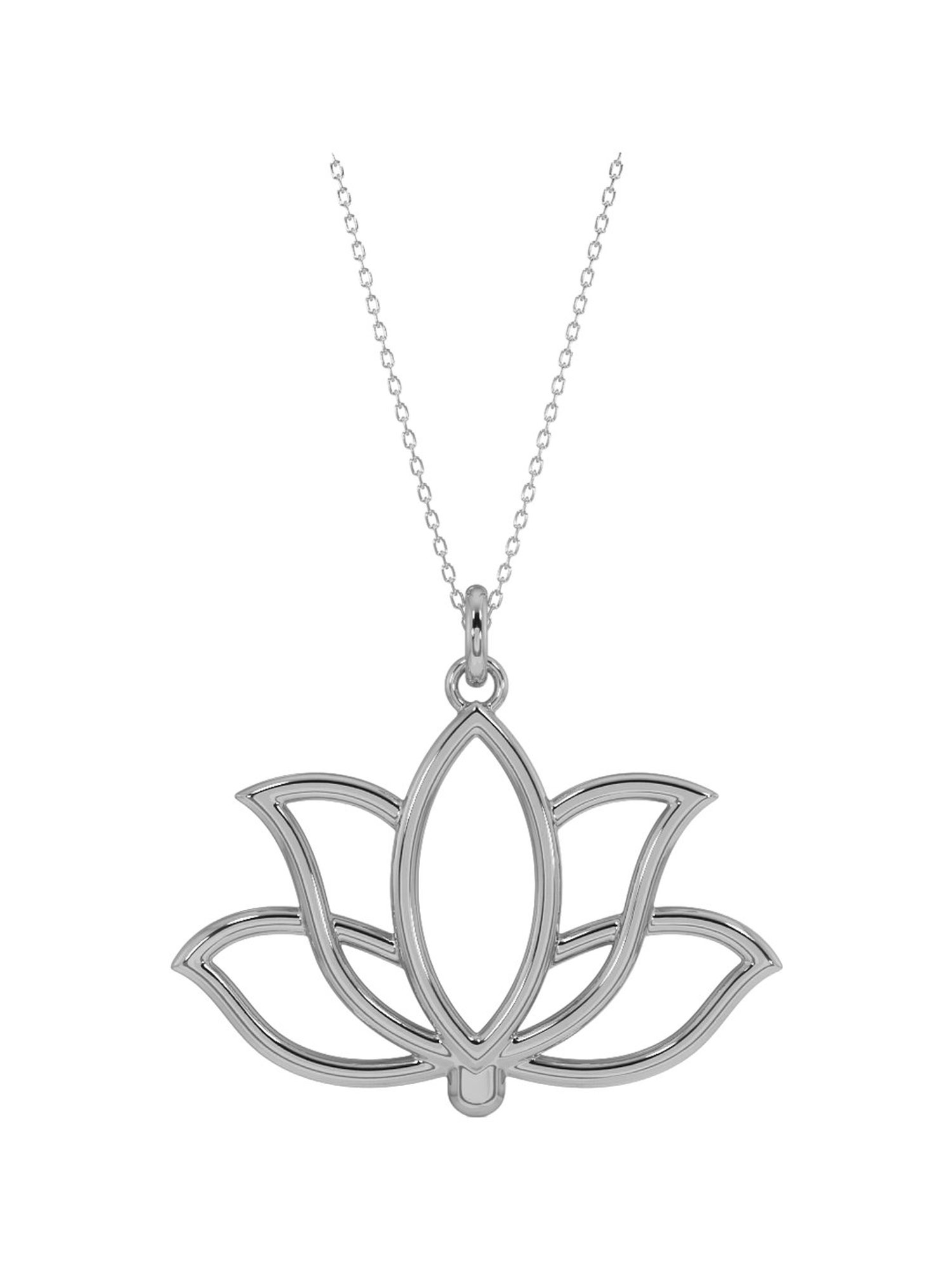 Silvermist 925 Sterling Silver Precious Lotus Chain Pendant for Women & Girls