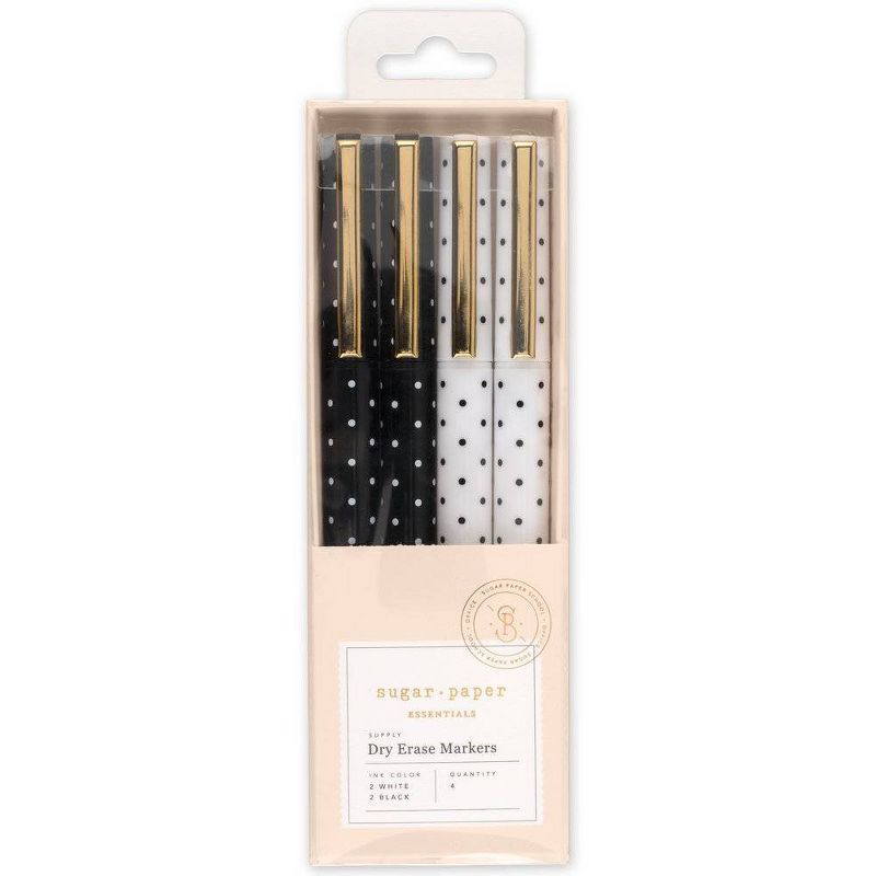 4pk Dry Erase White & Black Markers - Sugar Paper™