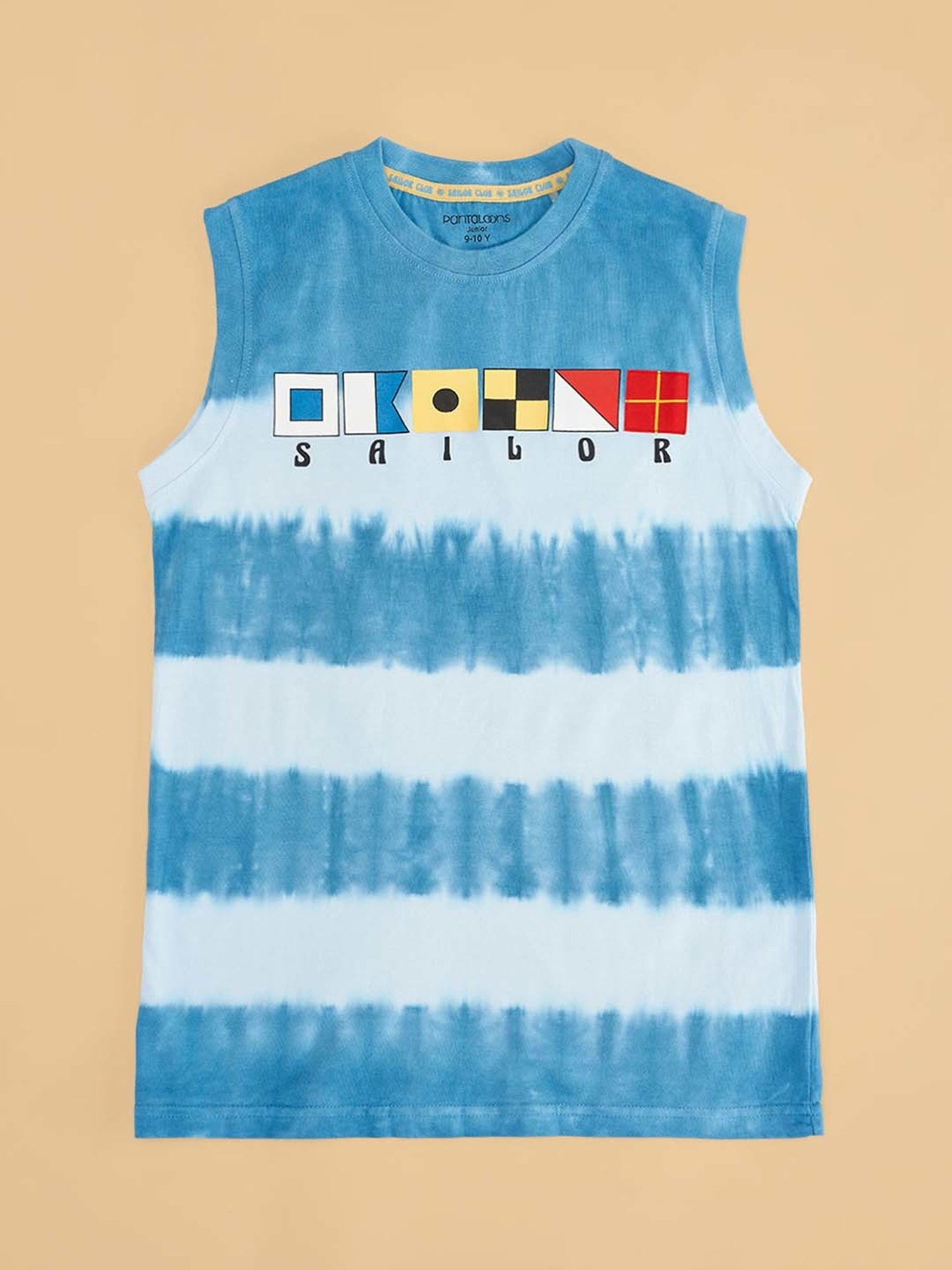 Pantaloons Junior Kids Blue Cotton Printed T-Shirt