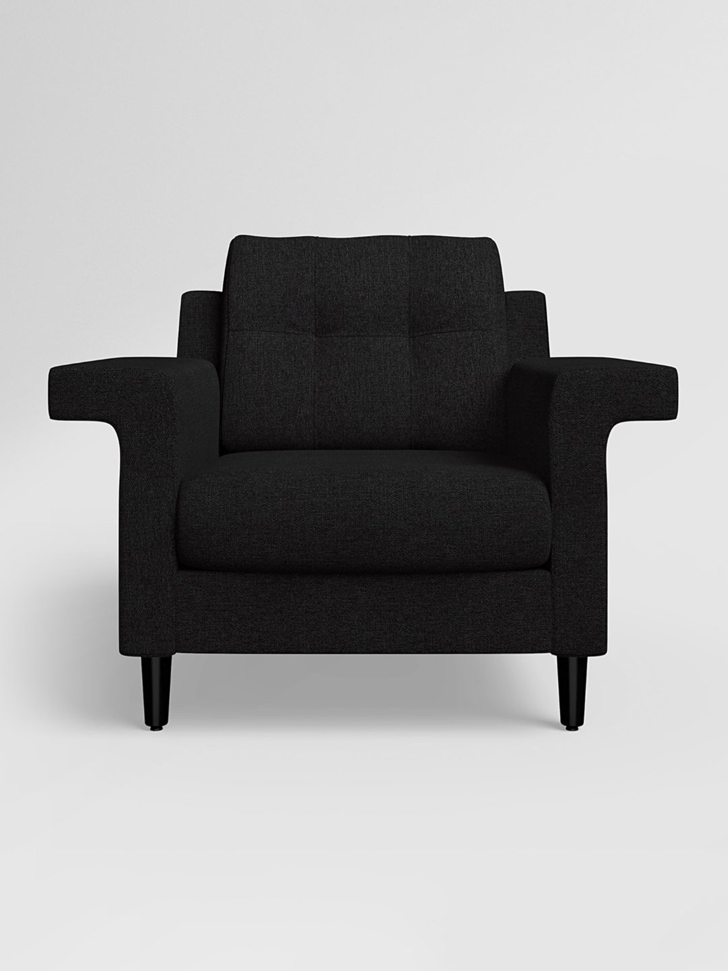 Godrej Interio Flight Dark Grey Pinewood 1 Seater Sofa