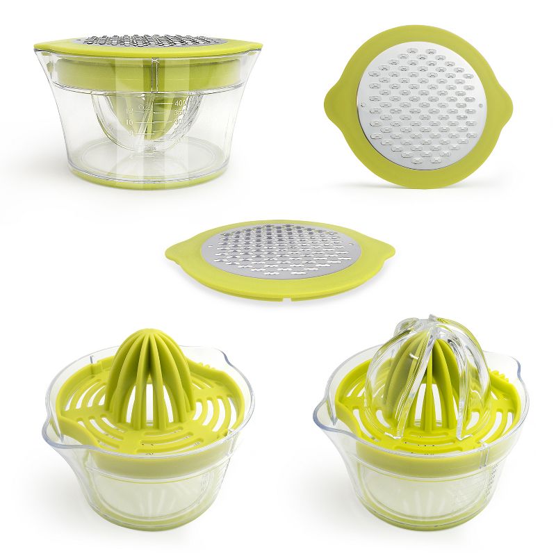 Zulay Kitchen Lemon Juicer Squeezer with Built-In 12 oz Measuring Cup, Strainer & Vegetable Grater