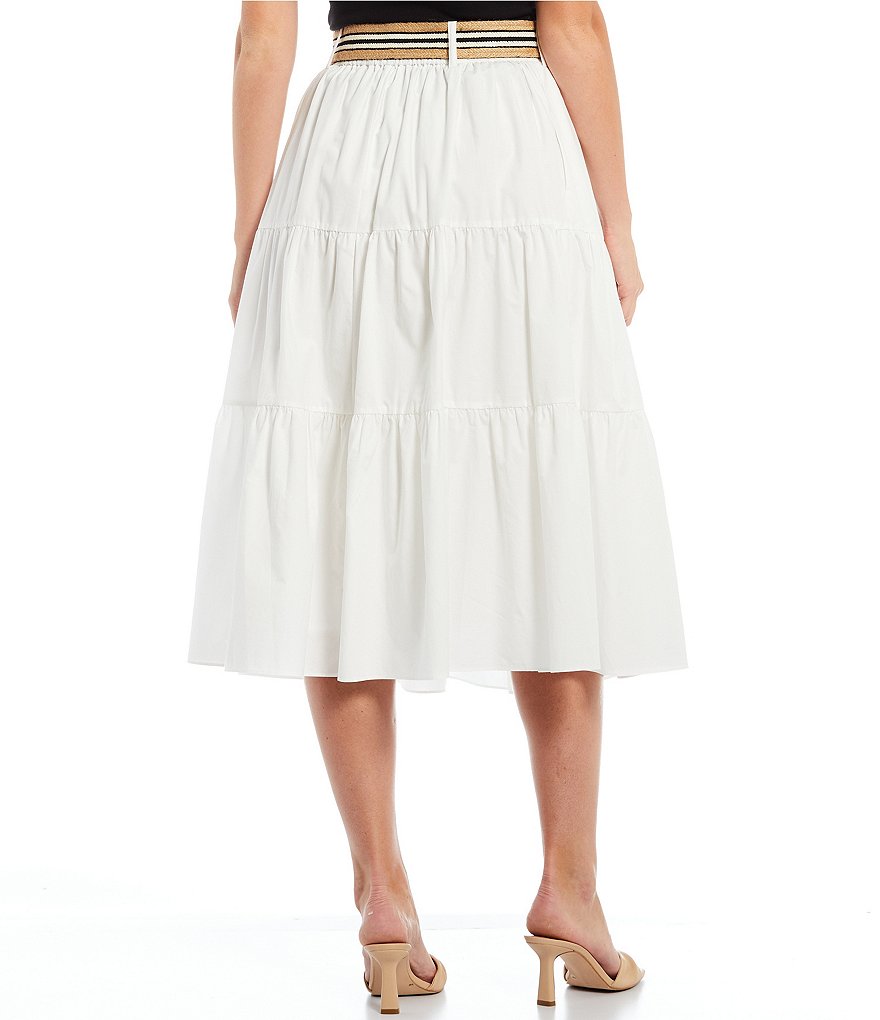 A Loves A Poplin Tier High Rise Maxi Skirt