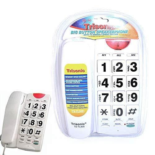 phone large telephone speaker big button telephone white vintage style gift fun