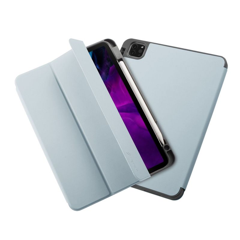 Insten - Soft TPU Tablet Case For iPad Pro 11" 2020, Multifold Stand, Magnetic Cover Auto Sleep/Wake, Pencil Charging, Sky Blue