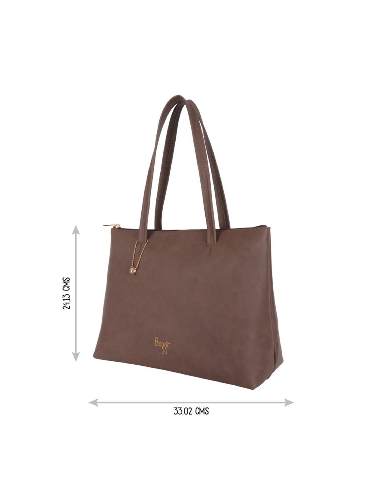 Baggit Munich Scan Brown PU Solid Tote Handbag