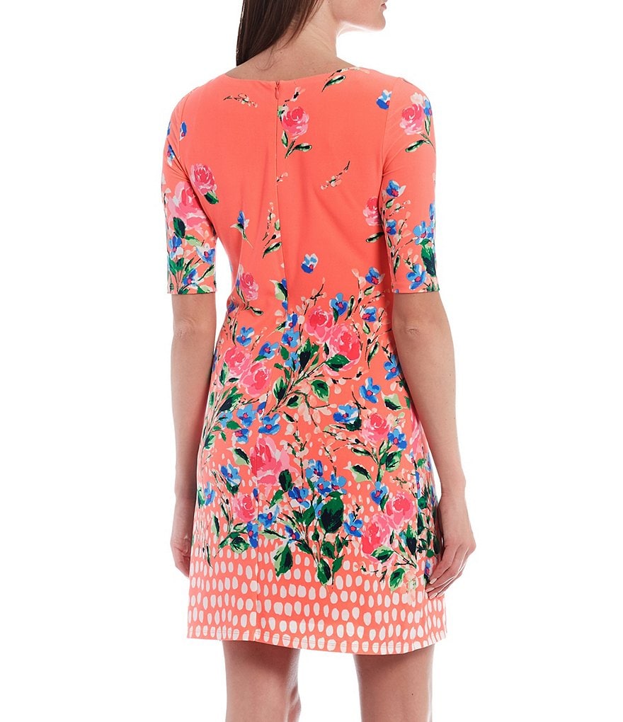 Eliza J Floral Stretch Jersey Shift Dress