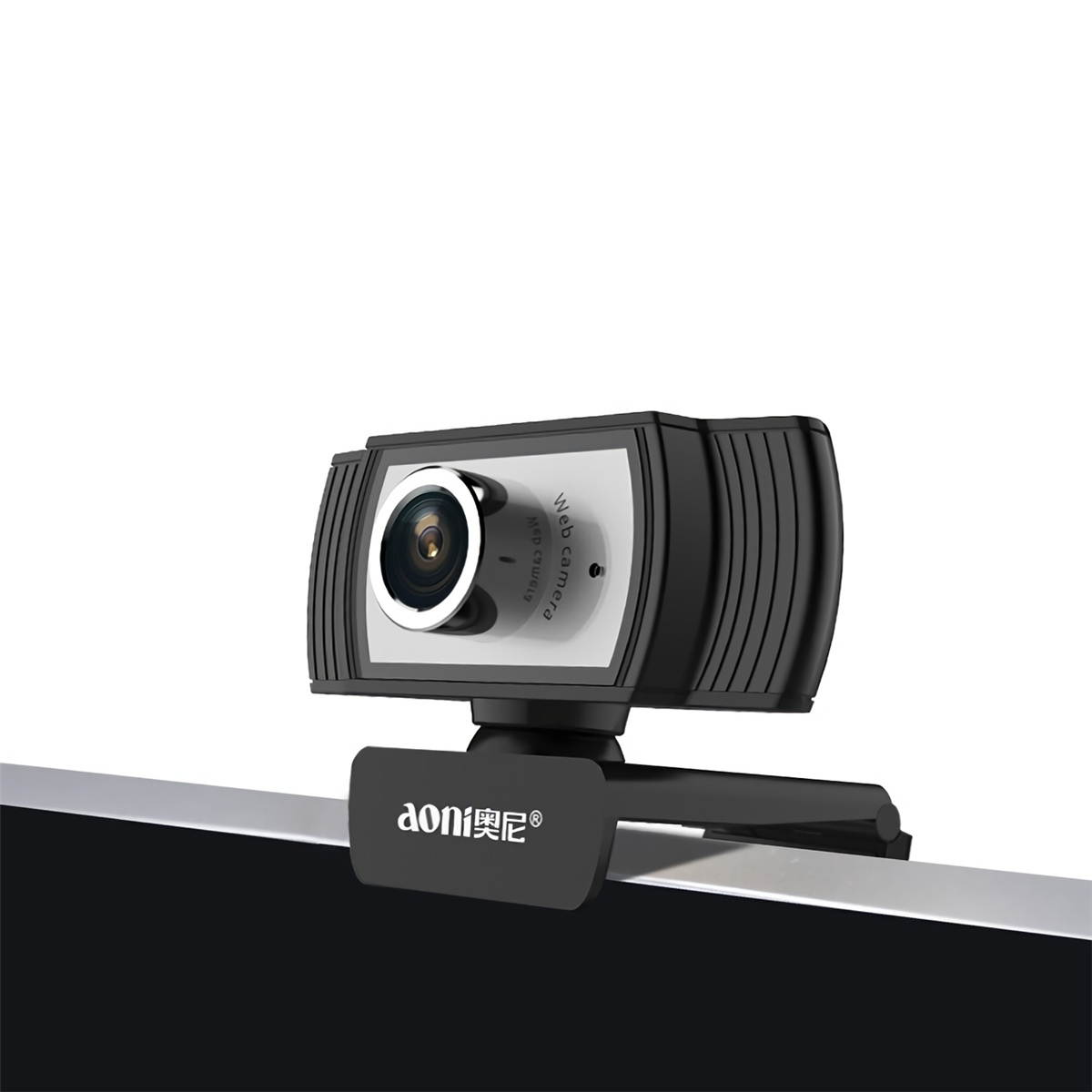 Aoni C33 HD 1080p Webcam Beauty Web Camera 1920*1080P Live Video Chat Call Network Teaching Clip-on Web Cam with Microphone for Desktop Computer Laptop