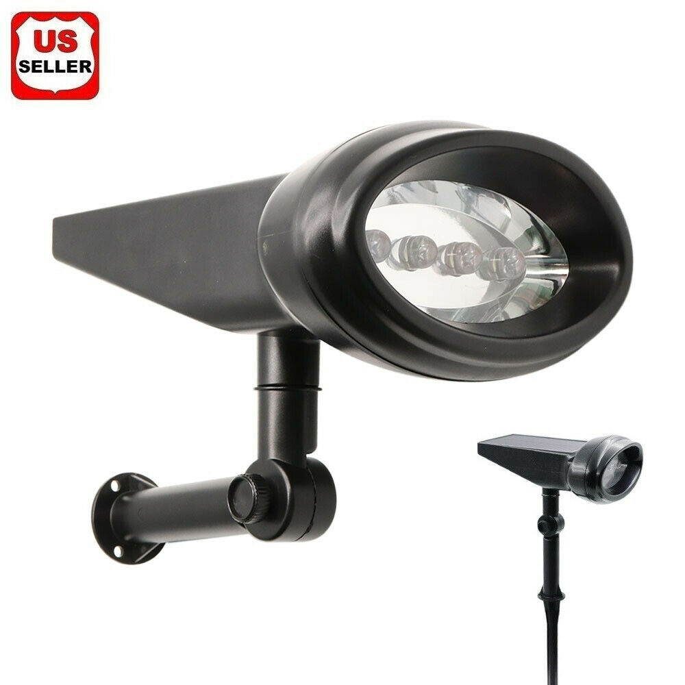 Solar Power 4 LED Spotlight Outdoor Garden Lamp Lawn Walkway Landscape Lights US
