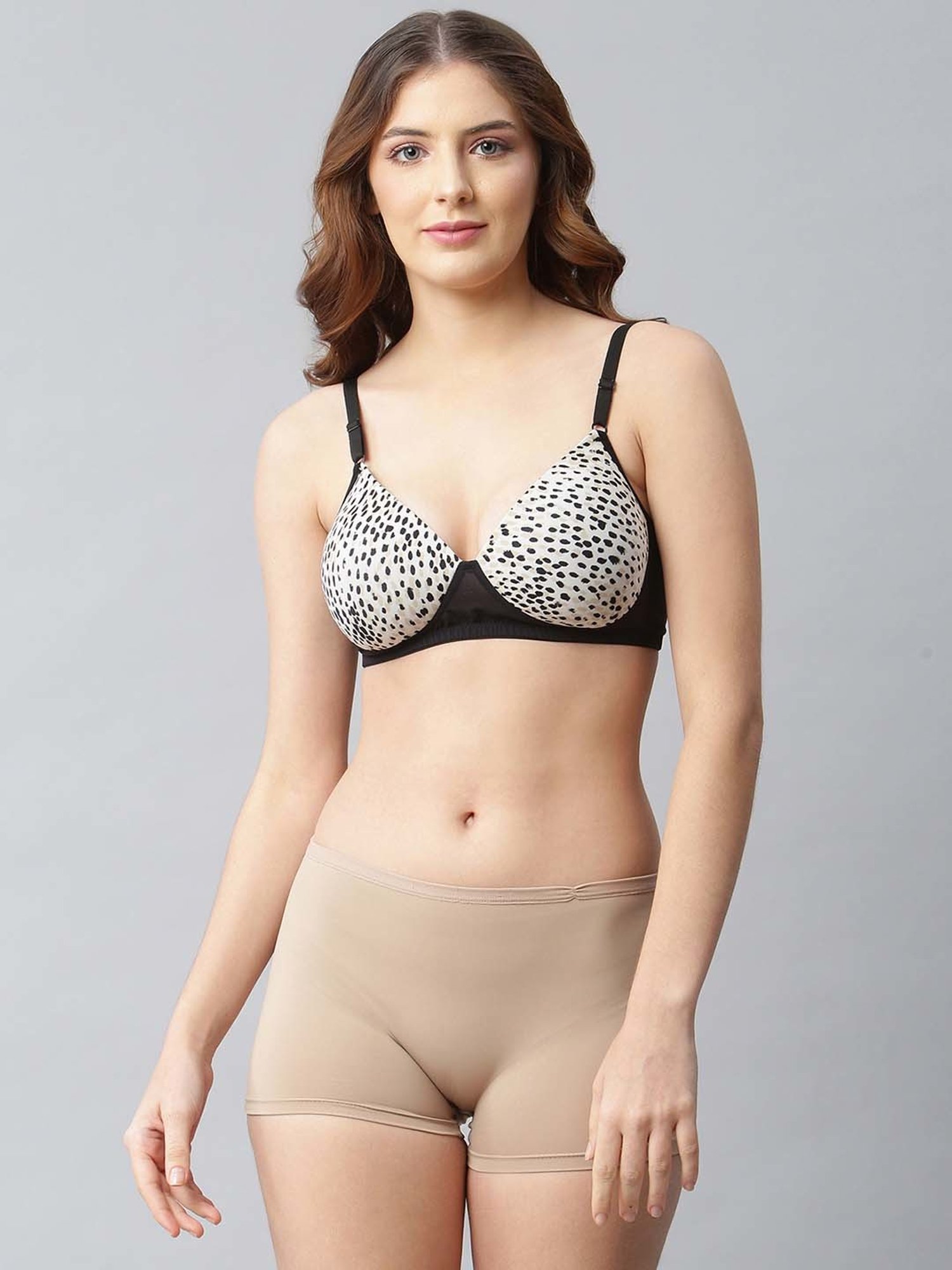 Cukoo Black Printed Full Coverage Padded Everyday Bra