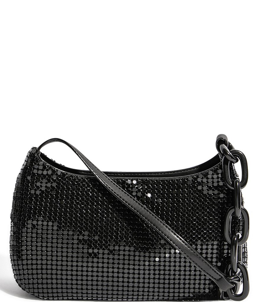 House of Want Newbie Mesh Baguette Vegan Leather Shoulder Bag