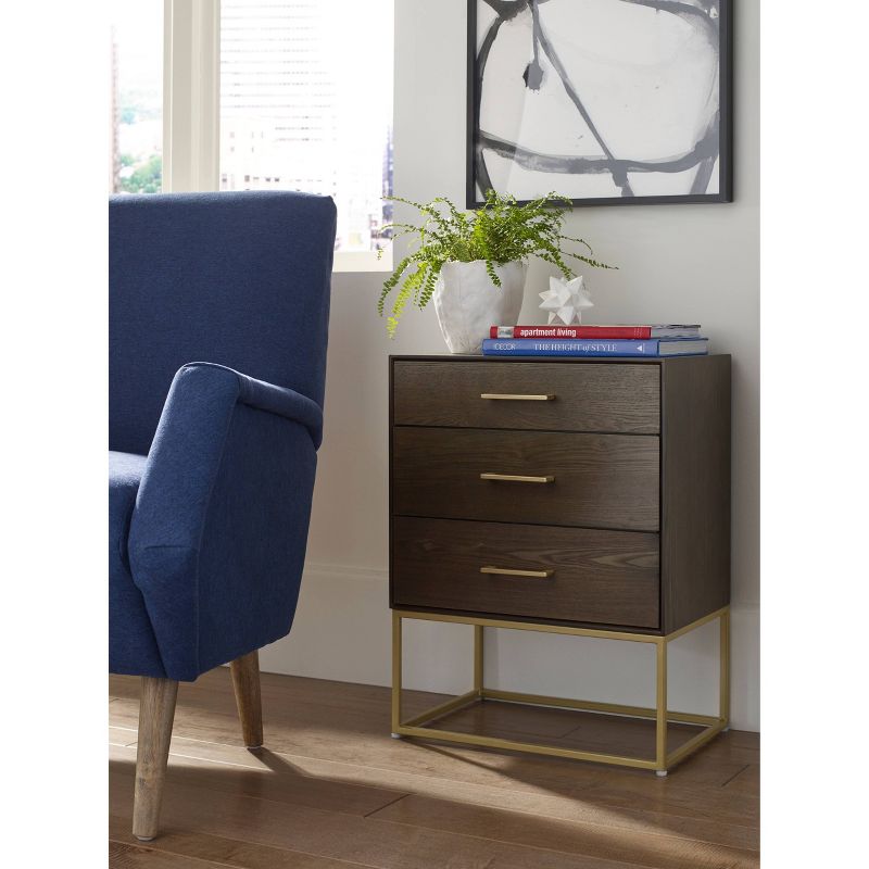 Franklin 3 Drawer Dresser Walnut - Finch