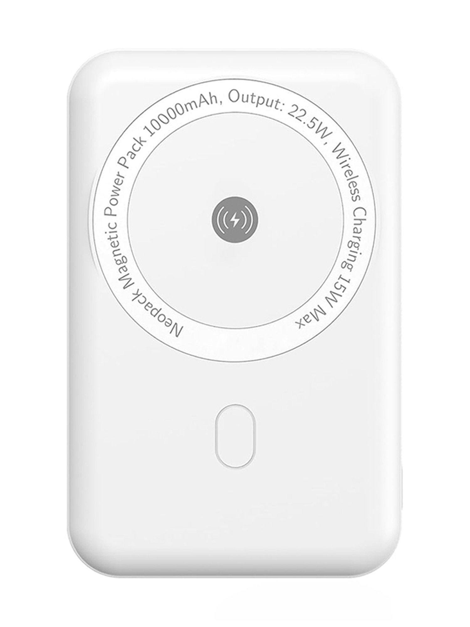 Neopack Magnetic Power Pack 10000 MAh MagSafe Compatible Wireless Charging Power Bank (White)