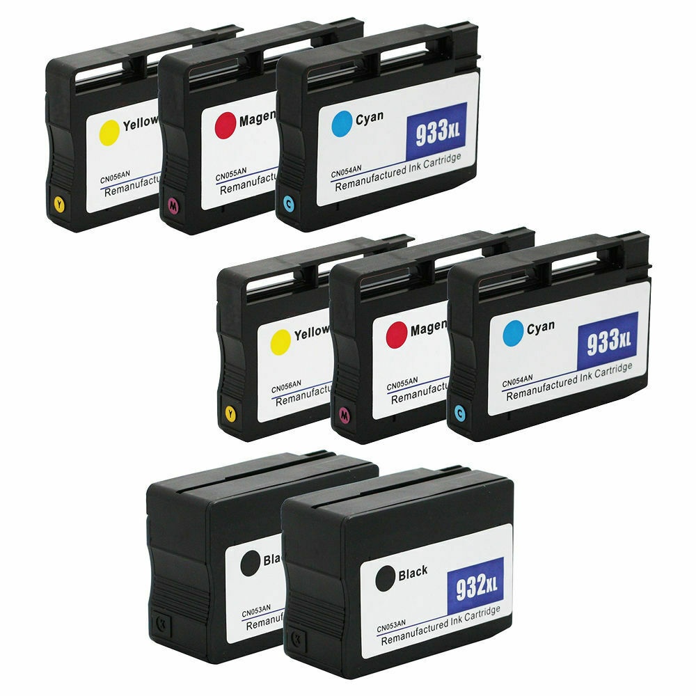 8PK 932/933XL 932 XL Ink Cartridge Set for  Officejet 7612 7610 6600 6700 6100