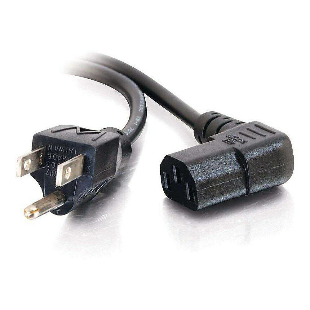 C2G 6FT 18 AWG NEMA 5-15P to IEC320 C13R Universal Right Angle Power Cable