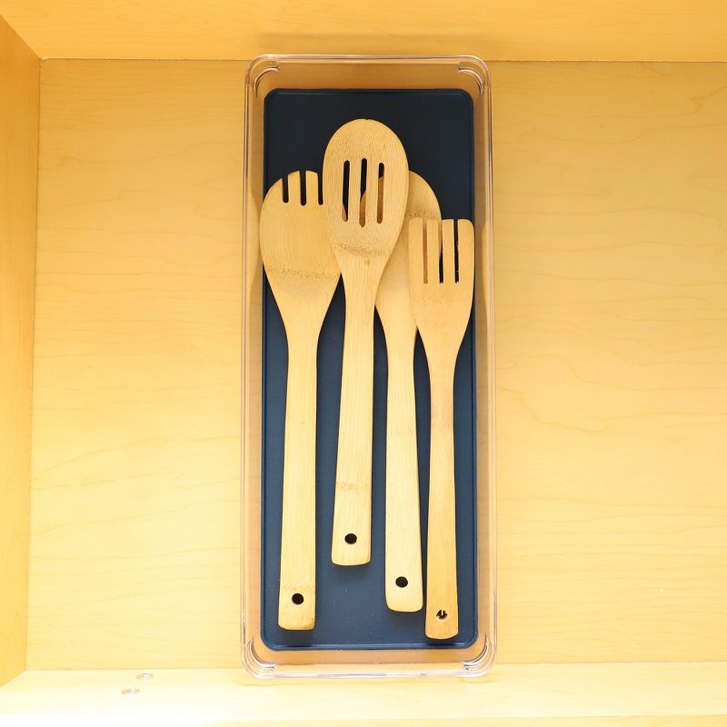 Michael Graves Design 16" x 6" Drawer Organizer with Indigo Rubber Lining