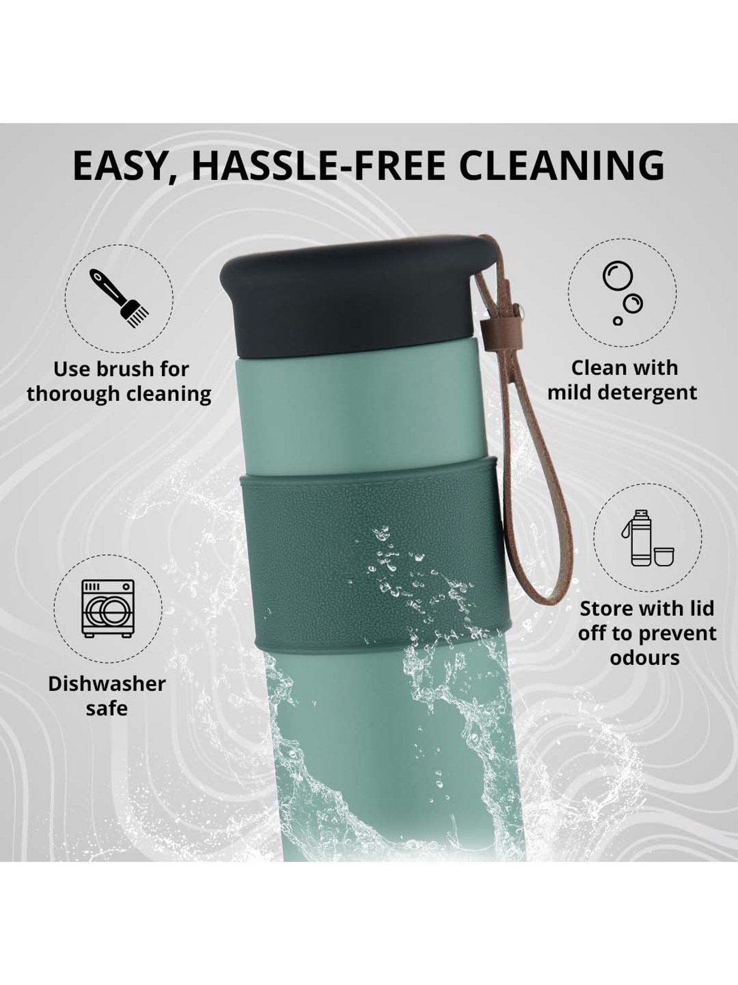 Bergner Walking Green Stainless Steel Thermosteel Hot and Cold Bottle (0.45 L)