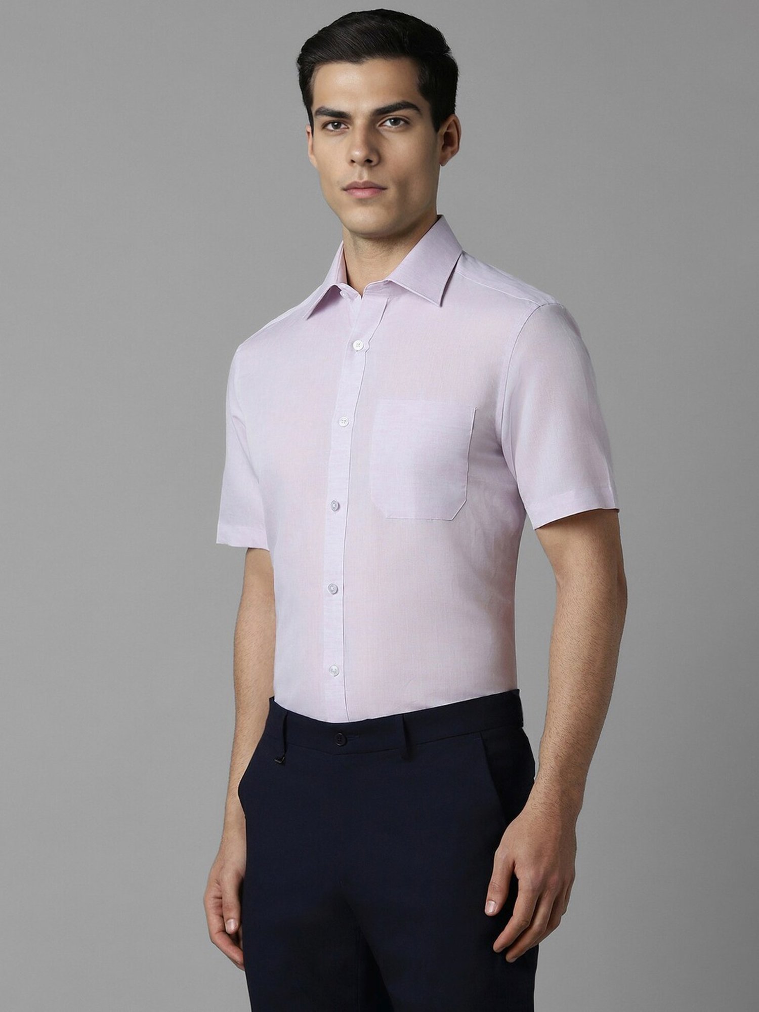 Louis Philippe Purple Regular Fit Shirt