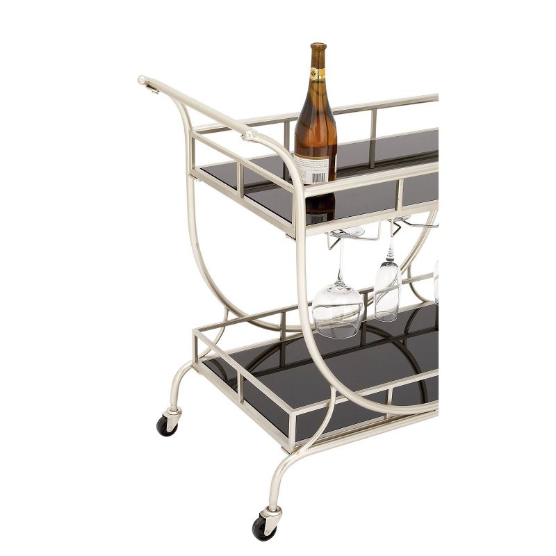 Flash Furniture Castleberry Rustic Wood Grain and Iron Kitchen Serving and Bar Cart