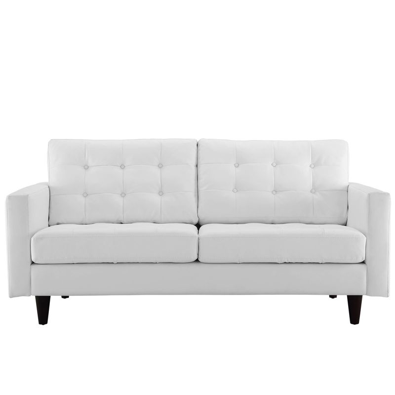 Empress Bonded Leather Loveseat White - Modway