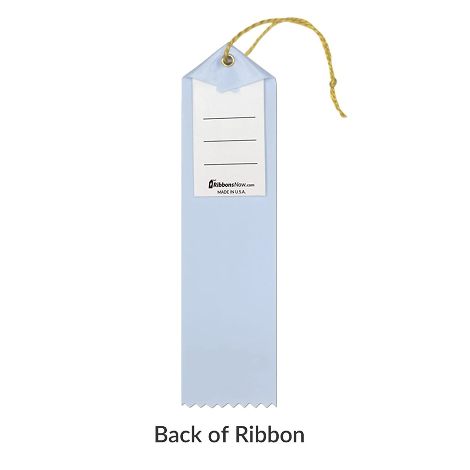 Honorable Mention Premium Award Ribbons with Card & String (Light Blue) - 25 Count Value Bundle - Metallic Gold foil Print &ndash; Made in The USA
