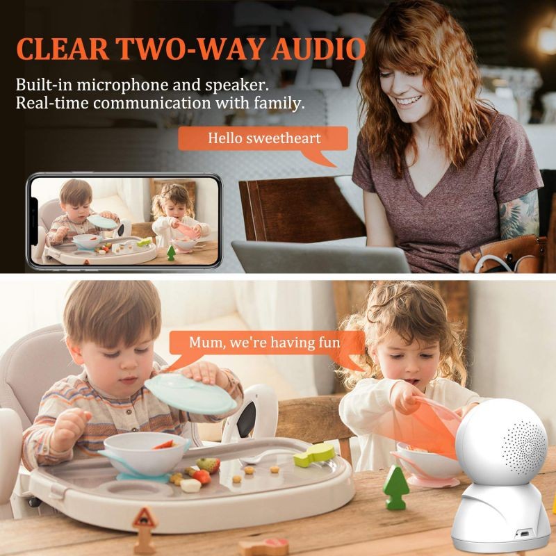 Wireless Security Camera 1080P HD Indoor WiFi Home Cameras with 32GB MicroSD Card Pan Tilt Zoom Baby Pet Monitor with two Way Audio Night Vision Motion Detection