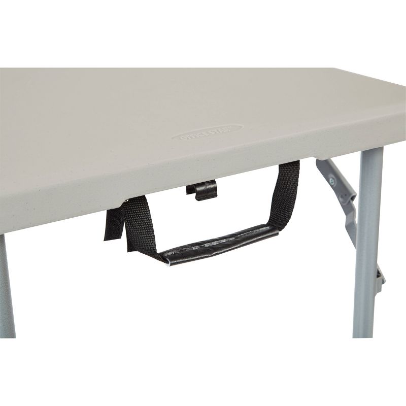 4" Long Height Adjustable Fold in Half Resin Multi Purpose Table Gray - OSP Home Furnishings