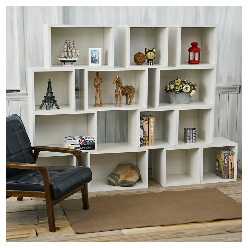 Way Basics Eco Stackable Large Rectangle Shelf and Shoe Organizer White