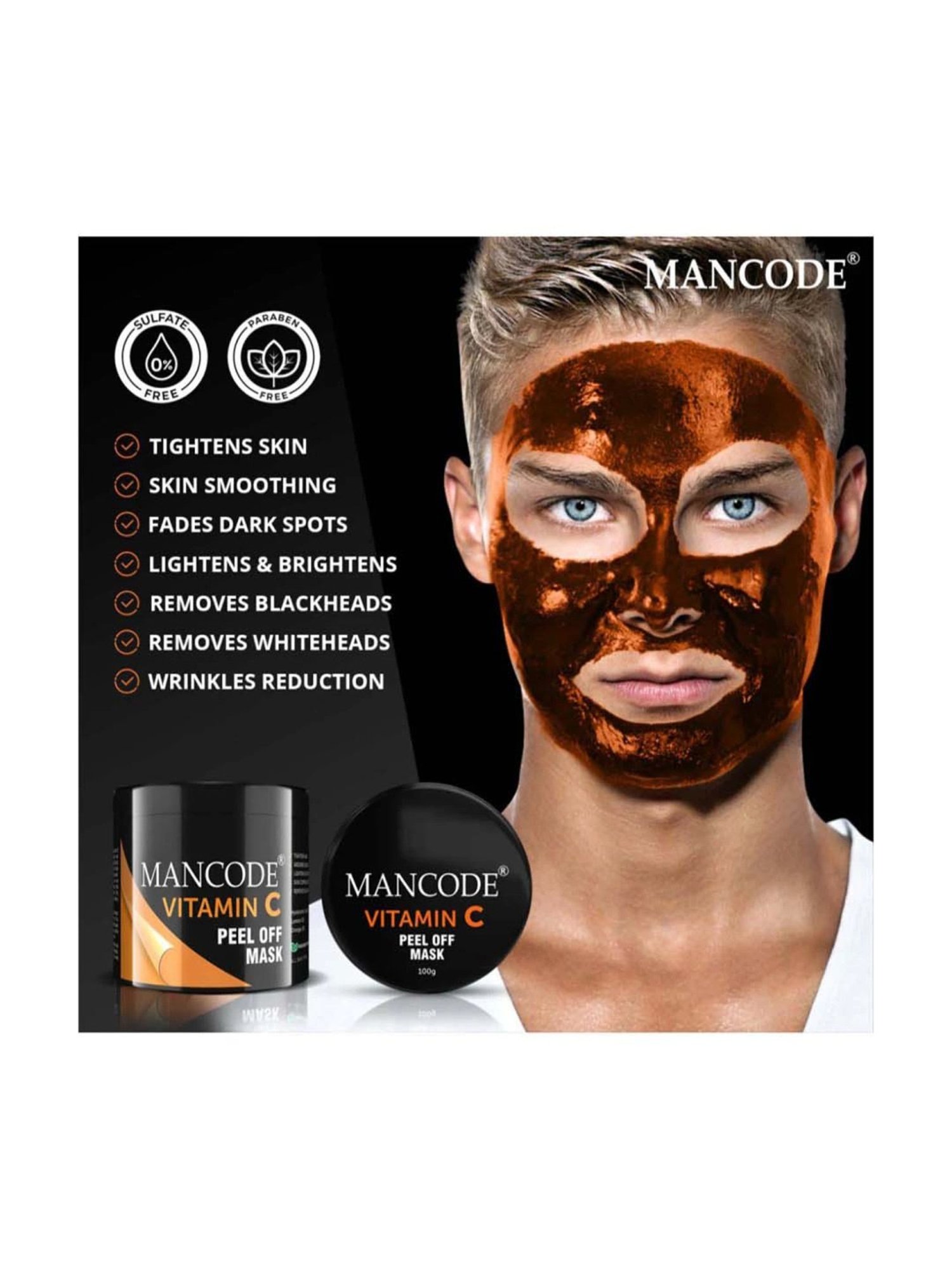 Mancode Vitamin C Peel off Mask - 100 gm