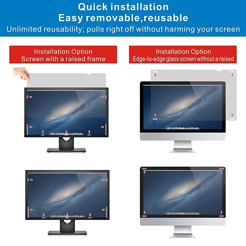 Computer Privacy Screen Filters for 27inch Widescreen169 Monitor Privacy Screen ProtectorAntiGlare AntiSpy AntiBlue Scratch and UV ProtectionEasy Install