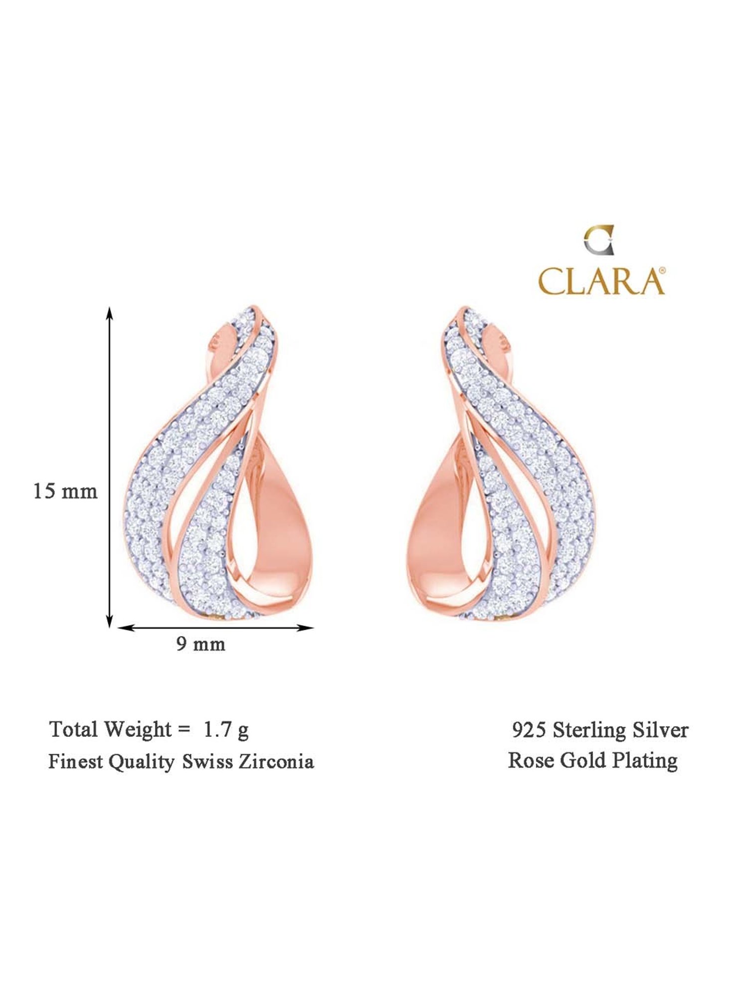 Clara 92.5 Sterling Silver Agda Earrings for Women