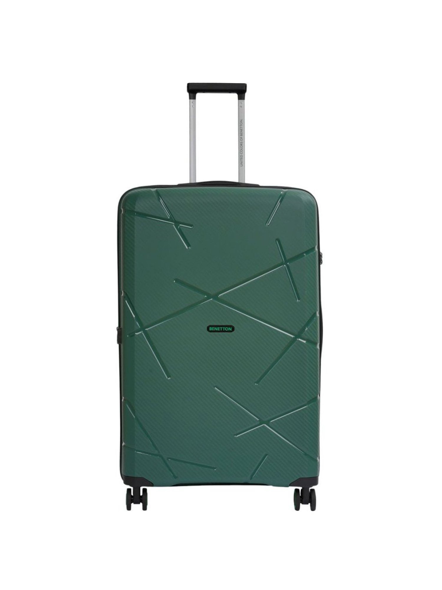 United Colors of Benetton Moonstone Green Textured Hard Large Trolley Bag - 78 Cm