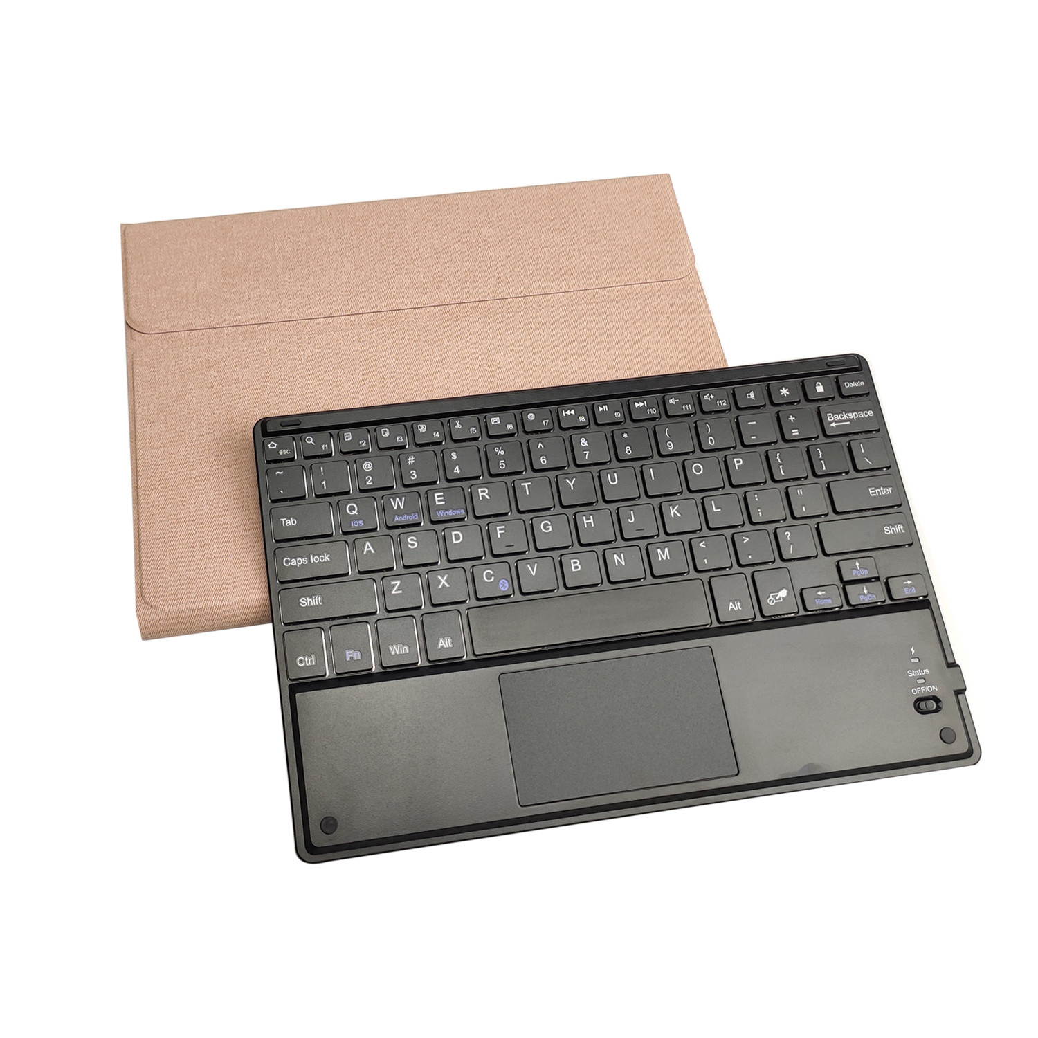 For iPad 10.2 2019 Case PU Leather Flip Stand Bluetooth Touchpad Keyboard Tablet Protect Case Cover RK102C