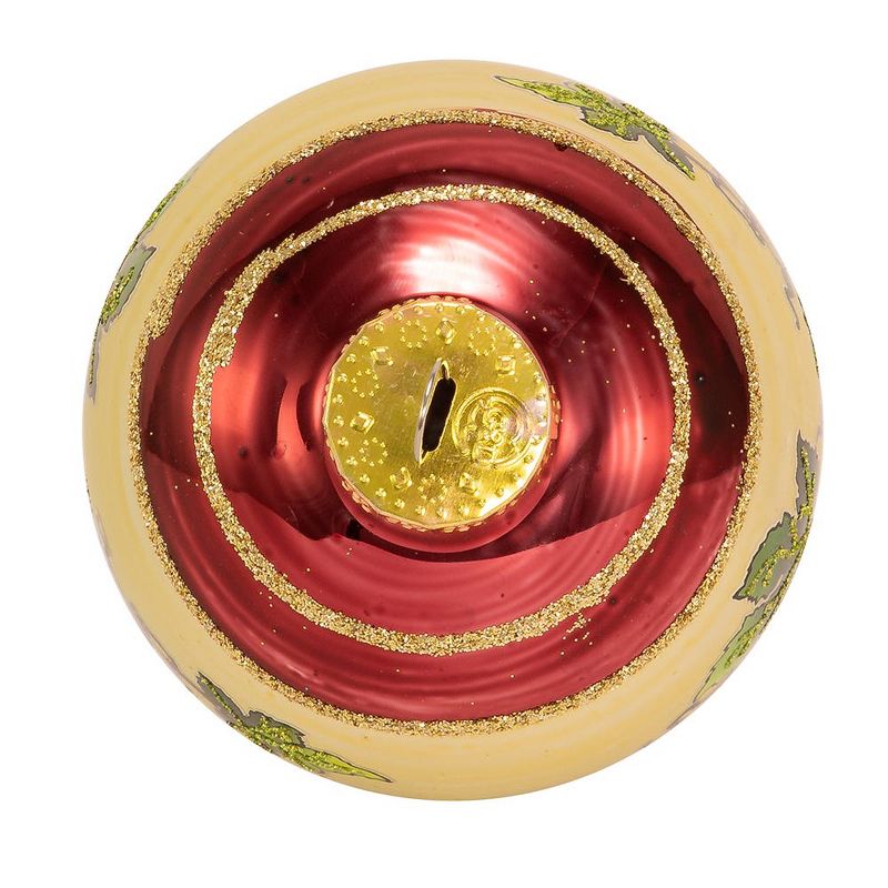 Kurt Adler 80MM Glittered Grapevine Design Glass Ball Ornaments, 6-Piece Box Set